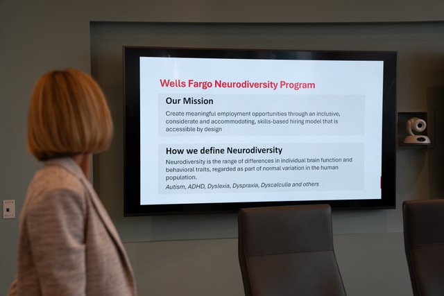 Picture slide explaining the Wells Fargo Neurodiversity Program